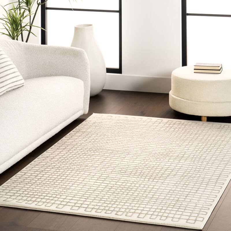 Nuloom Princess Modern Machine Washable Area Rug - 4' x 6' - Cream - Rectangle