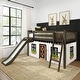 preview thumbnail 18 of 21, Max and Lily Classic Twin-Size Low Loft with Easy Slide and Curtain Clay