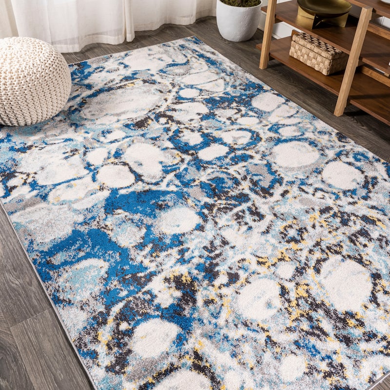 JONATHAN Y Linear Marbled Abstract Area Rug