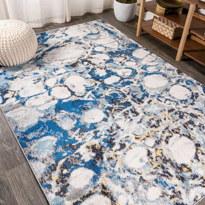JONATHAN Y Linear Marbled Abstract Area Rug