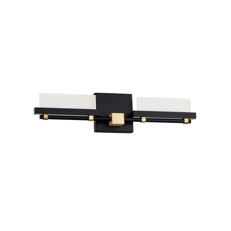 Two Fold 20in LED Bath Vanity & Wall Light 3000K in Black Aged Brass - 8.5 - Black Aged Brass