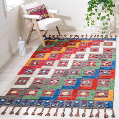 SAFAVIEH Handmade Casablanca Sayaka Shag Wool Rug