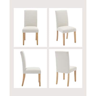 Modern Fabric Dining Chairs Set of 2 – Upholstered Curved Backrest, Wood Legs & 265lb Capacity, for Kitchen/Dining Room