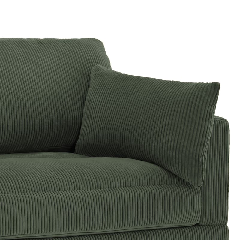 84.5″W Modern Corduroy Couch Modular Sofa