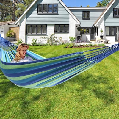 78"Outdoor Portable Polyester & Cotton Hammock 2 Colors