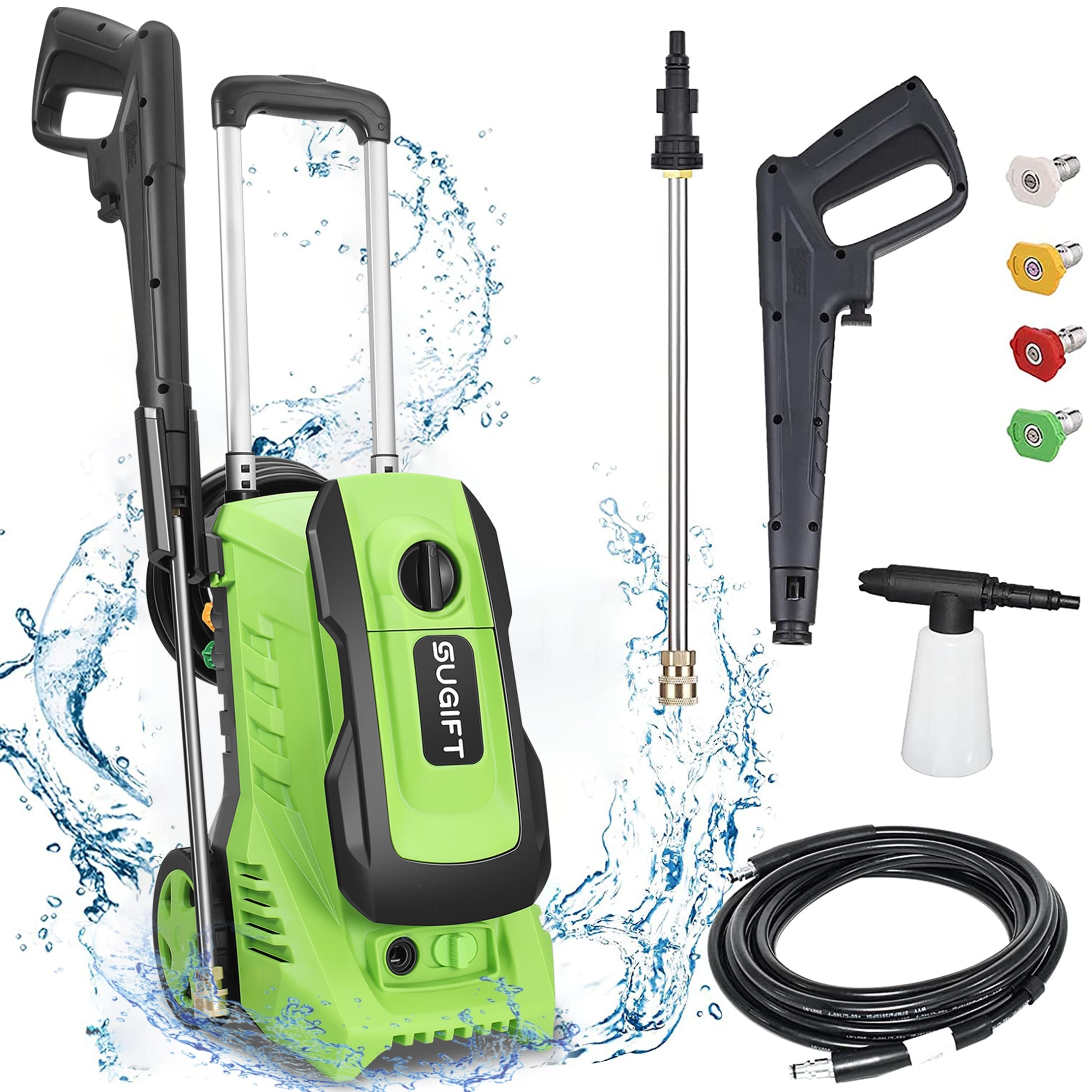 2600 Max PSI 1.8 GPM Electric High Pressure Washer, Cleans  Cars/Fences/Patios