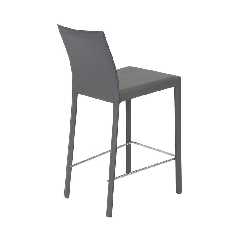 Set of Two Full Faux Leather Counter Stools - 16.93" W x 21.07" D x 37.01" H