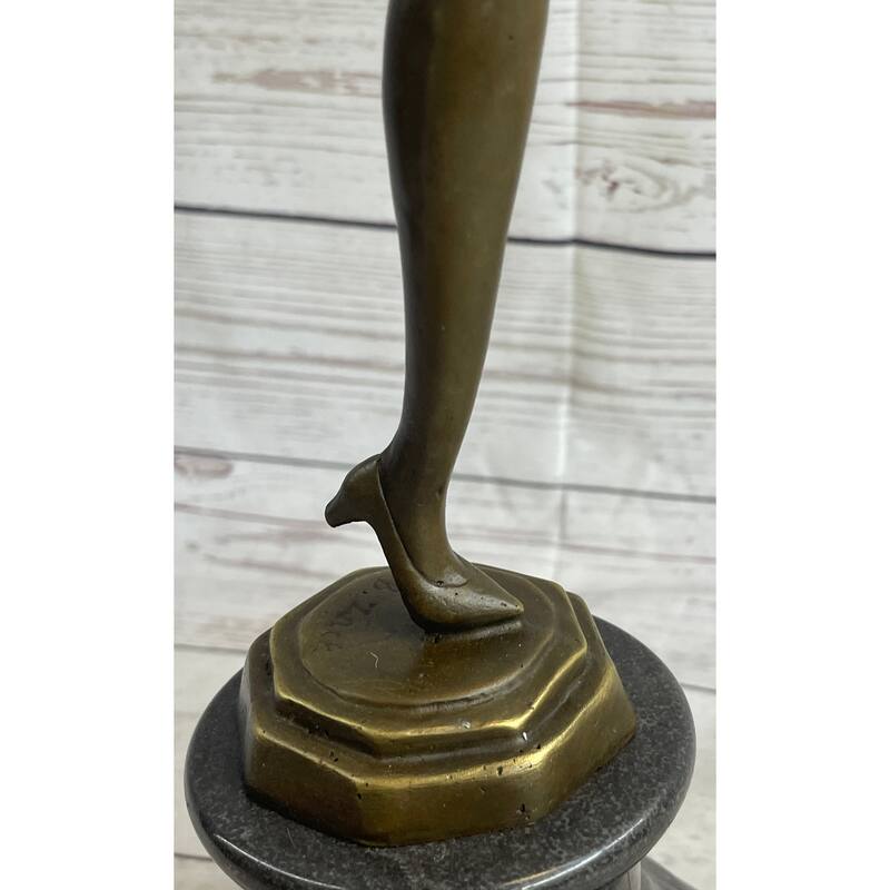 Signed Bruno Zach High Kick Dancer Bronze Statue Sculpture Art Nouveau Figurine