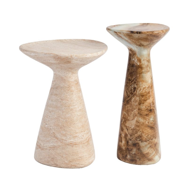 Studio London Faux Stone Side Table and Onyx Finish Set of 2