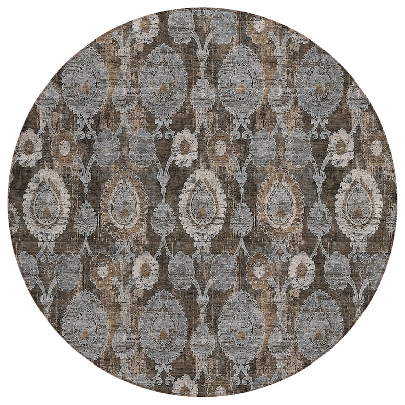 Machine Washable Indoor/ Outdoor Chantille Traditional Floral Rug