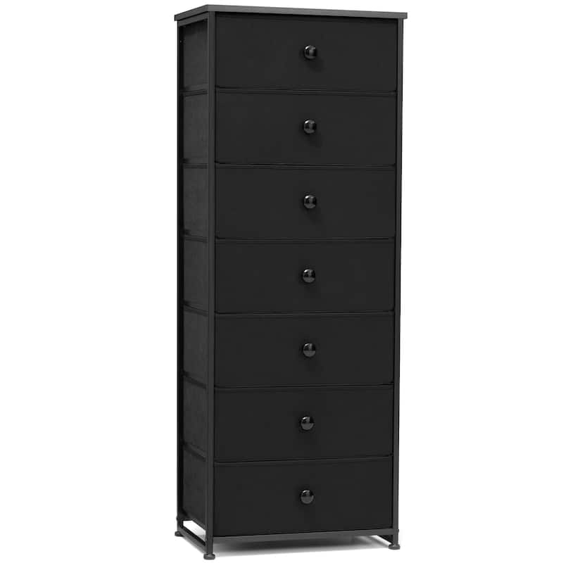 Slim Tall Vertical 7-Drawer Chest Dresser Closet Storage Organizer Unit for Bedroom