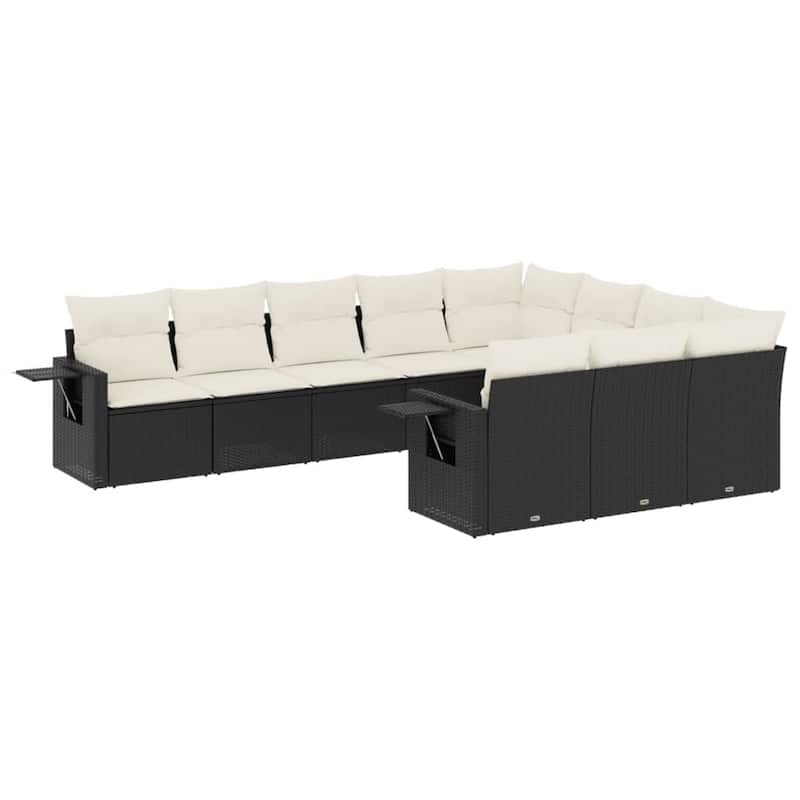vidaXL Garden Sofa Set Black