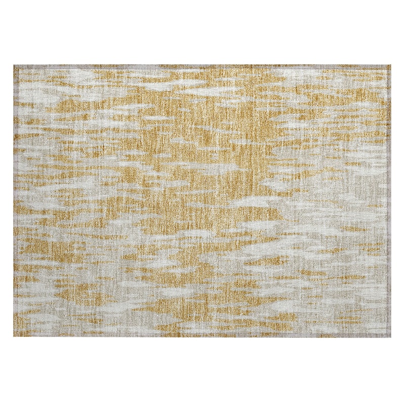Machine Washable Indoor/ Outdoor Abstract Chantille Rug