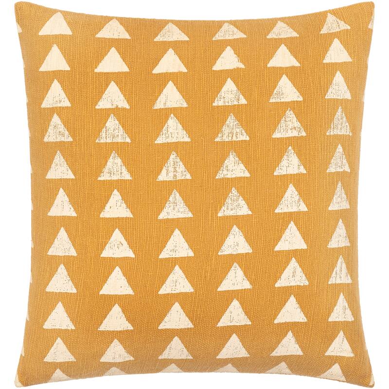 Isabelle Triangle Pattern Modern Throw Pillow - 20"H x 20"W - Polyester - Yellow
