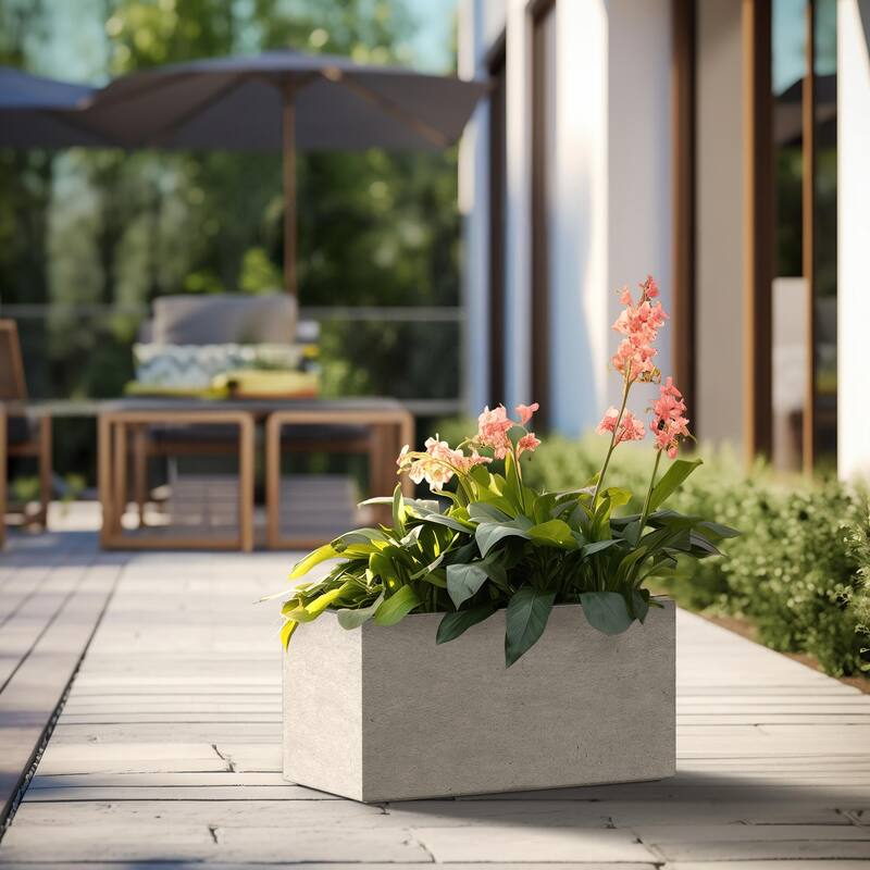 Tall Concrete Rectangle Plant Boxes / Large Indoor and Outdoor Flower Planters