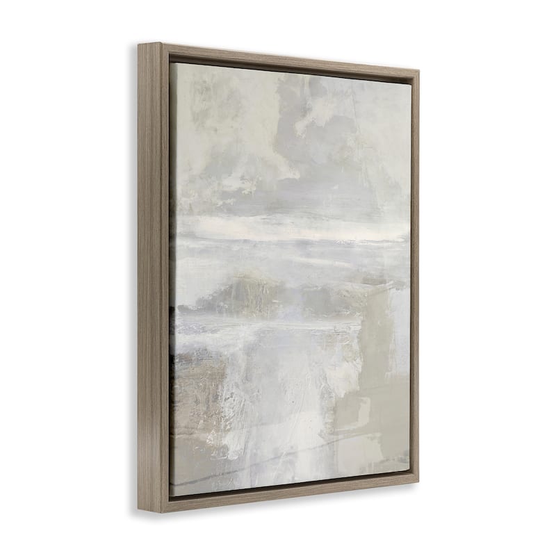Stupell Muted Beige & Grey Framed Floater Canvas Wall Art Design By Rachel Springer