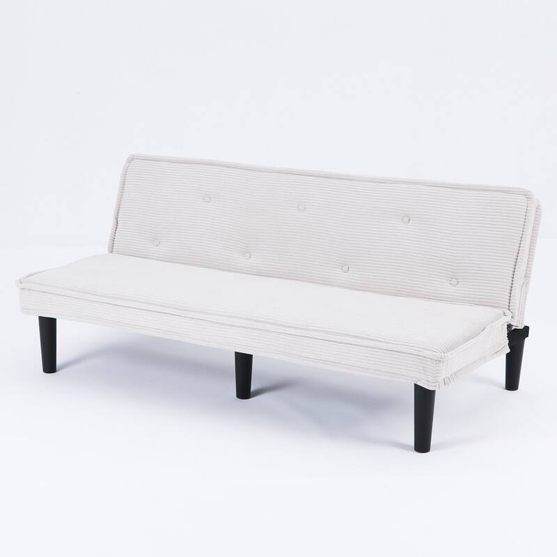 This 66-inch corduroy sofa bed can flexibly adapt to the living room ， bedroom, switch between the two comfortable forms.