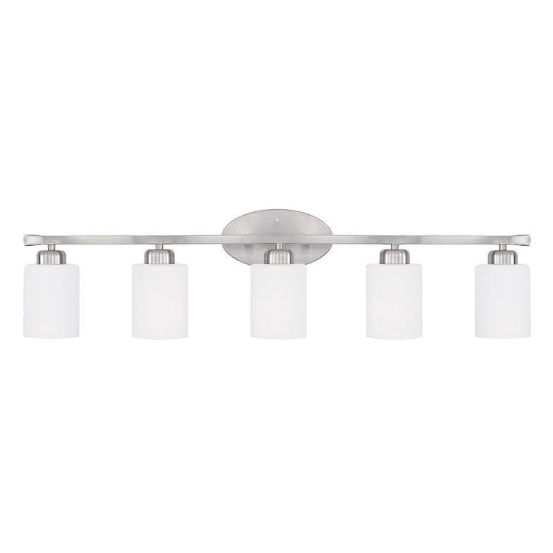 Dixon 37-inch 5-light Modern Bath/ Vanity Fixture w/ Soft White Glass