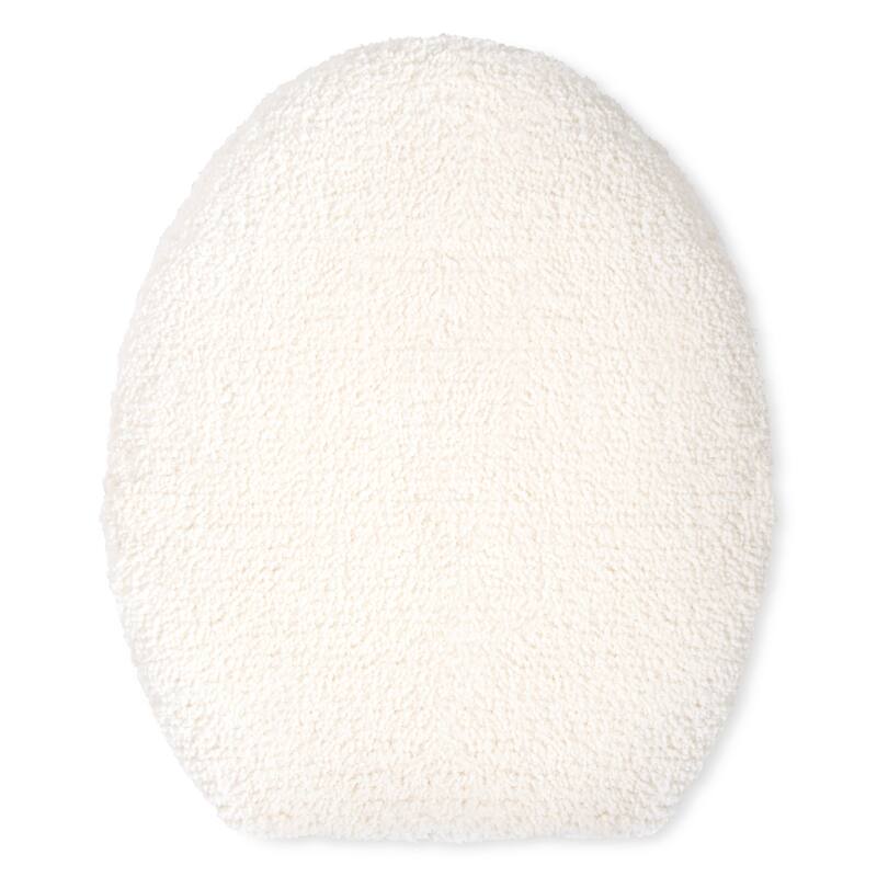 TOWN & COUNTRY EVERYDAY Ultra Plush Solid Tufted Toilet Lid Cover, Soft and Absorbent, Non-Slip Cover, Machine Washable - White - 18.5”x19.6‘’