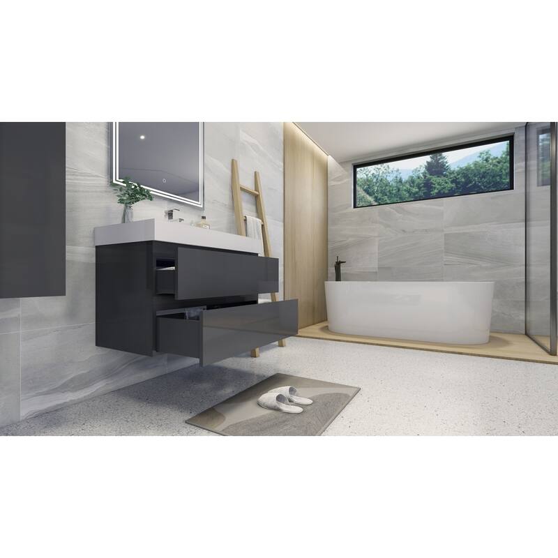 Baillie 36'' Wall-Mounted Vanity with Reinforced Acrylic Sink