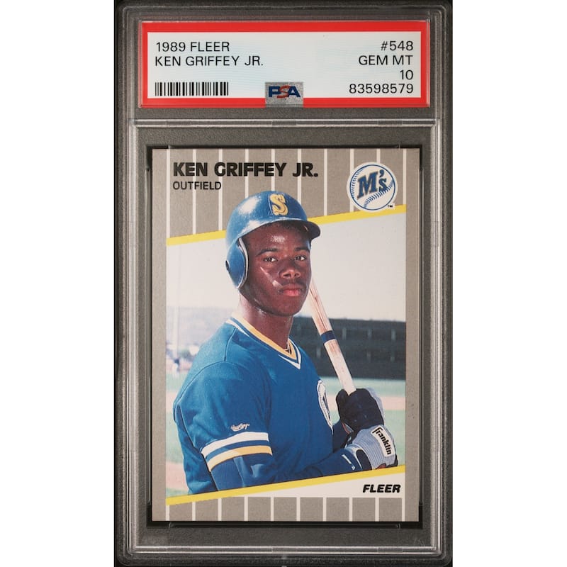 Ken Griffey Jr 1989 Fleer Baseball Rookie Card #548 Graded PSA 10 - 8'6" x 11'6"