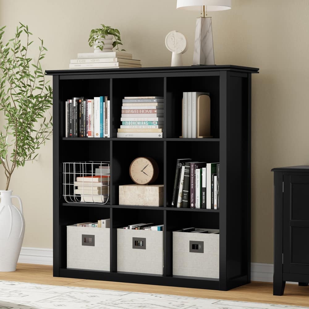 WYNDENHALL Stratford Wood Transitional 9-cube Bookcase - 43.2"w x 15"d x 44.6" h
