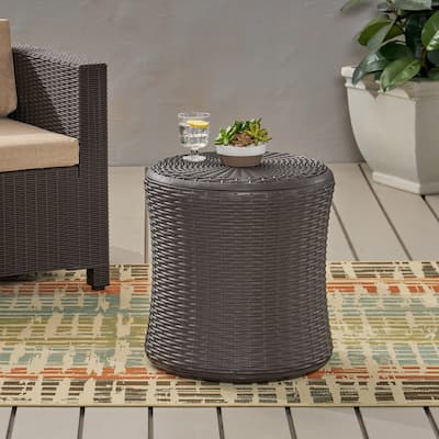 Christopher Knight Home Simone Wicker Storage Side Table