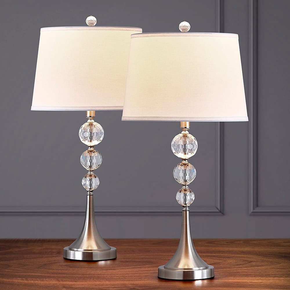 Madison 27-inch Crystal Ball Metal Table Lamp (Set of 2)