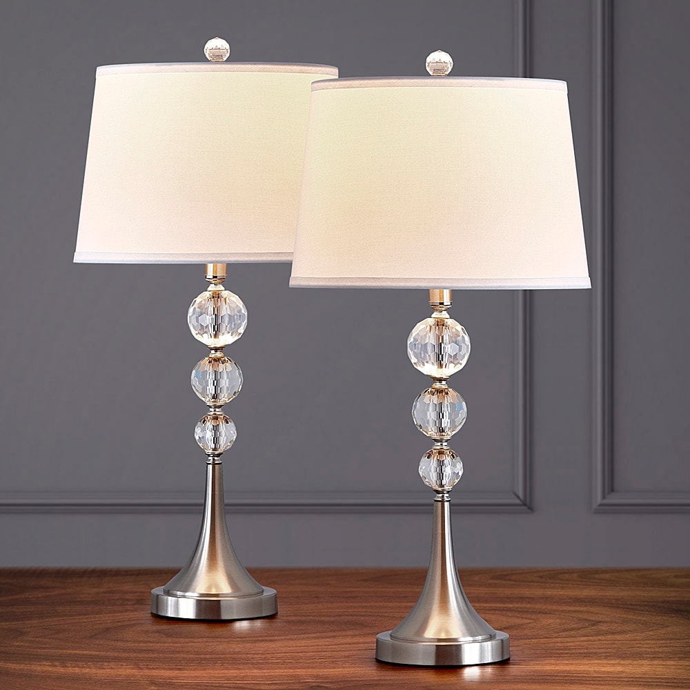 Madison 27-inch Crystal Ball Metal Table Lamp (Set of 2)