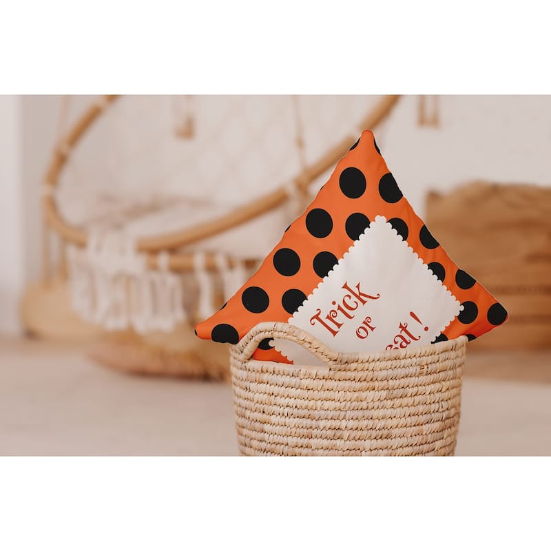 Halloween Trick or Treat Dots Accent Pillow