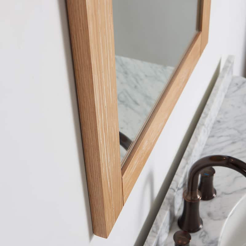 Cortes 24" Bathroom Vanity Barndoor Wall Mirror in Pine