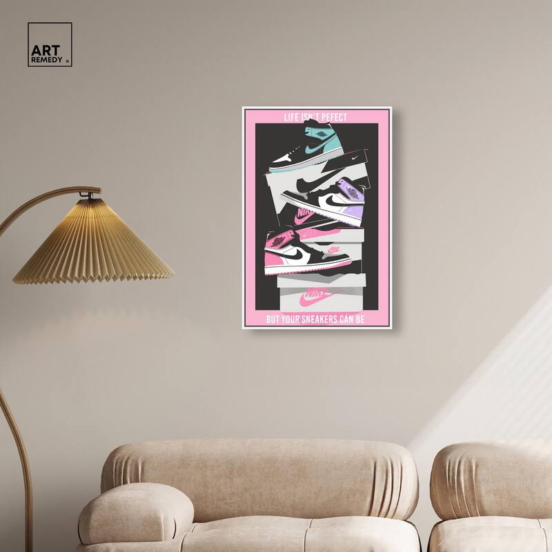 Pastel Big Sneaker Stack Canvas by Art Remedy