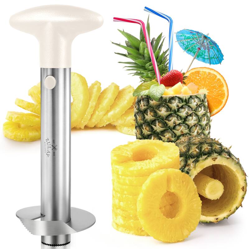 Zulay Kitchen Pineapple Cutter and Corer with Triple Reinforced Stainless Steel - Ivory