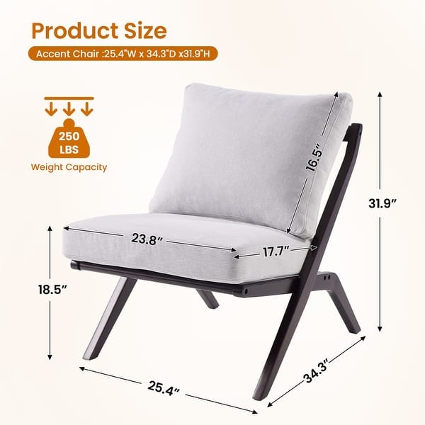 dimension image slide 1 of 2, Modern Minimalist Solid Wood Lounge Chair