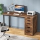 preview thumbnail 12 of 36, 47-inch Computer Desk with 5-drawer, Wood and Metal Writing Desk for Study Living Room