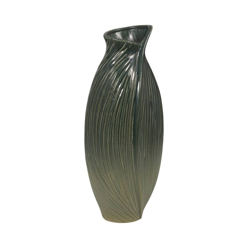 Ceramic Stylish Rubpert Contemporary Vase - Green