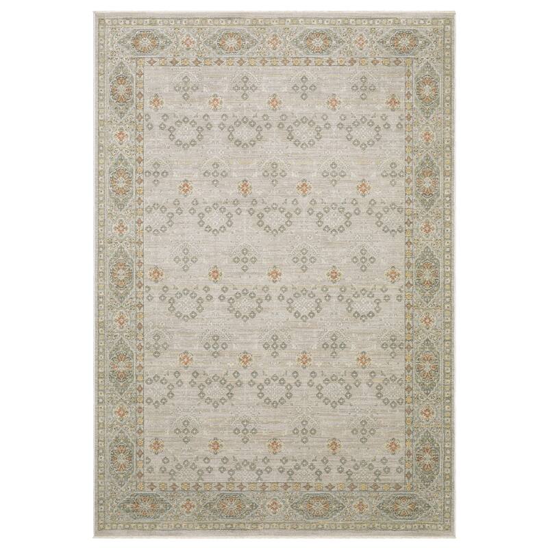 Kellan Global Floral Beige/ Brown Area Rug - 5'3" x 7'6"