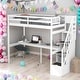 preview thumbnail 1 of 24, Modern Twin Size Loft Bed With Storage Staircase And Built-in Desk,Space-saving Functionality,For Bedroom White