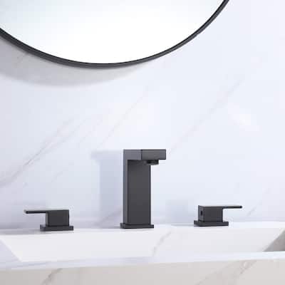 Double Handle Copper Widespread Bathroom Sink Faucet