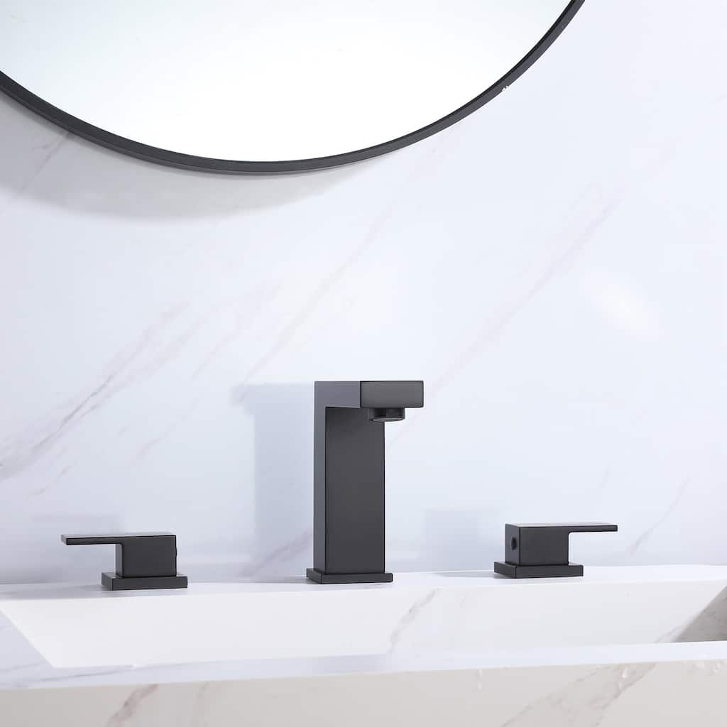 Double Handle Copper Widespread Bathroom Sink Faucet