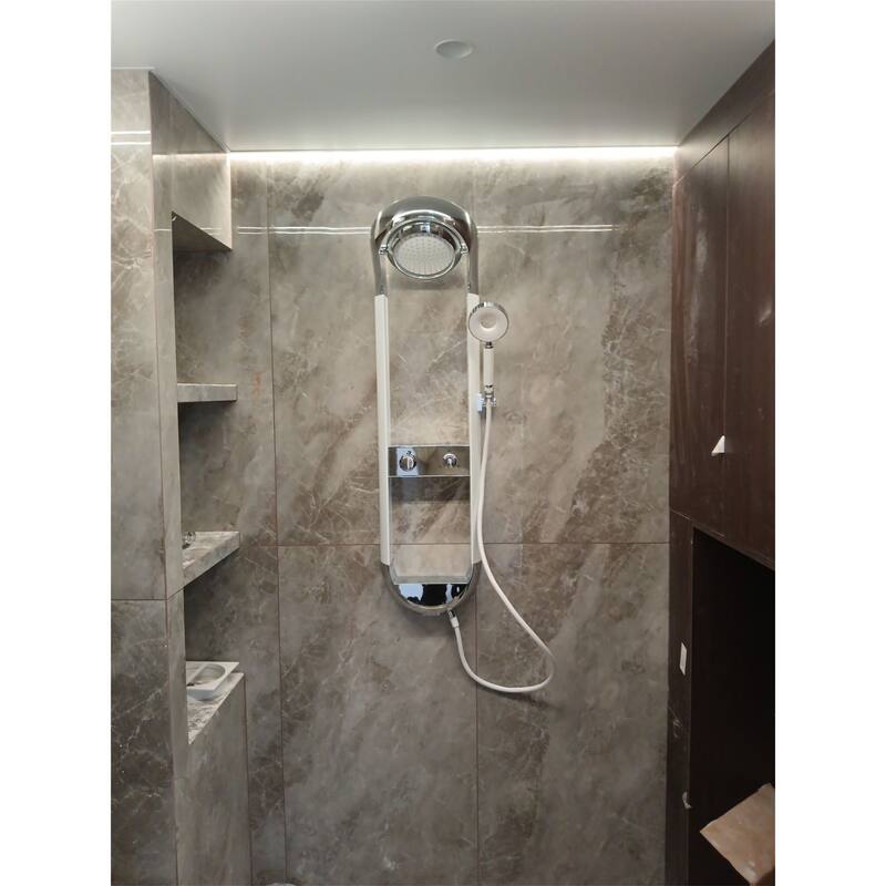 Premium Shower System with Hot/Cold Switch, Adjustable Modes & Double Shelves