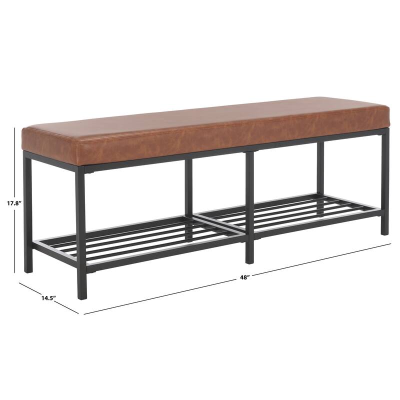 SAFAVIEH Selena 2-Shelf Bench - 48" W x 15" D x 18" H - 48Wx15Dx18H