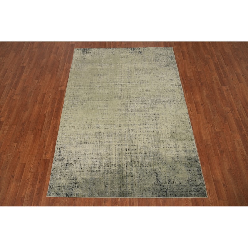 Machine Made Oriental Polyester Carpet Modern Abstract Green Abstract Area Rug - 7' 5'' X 5' 2''