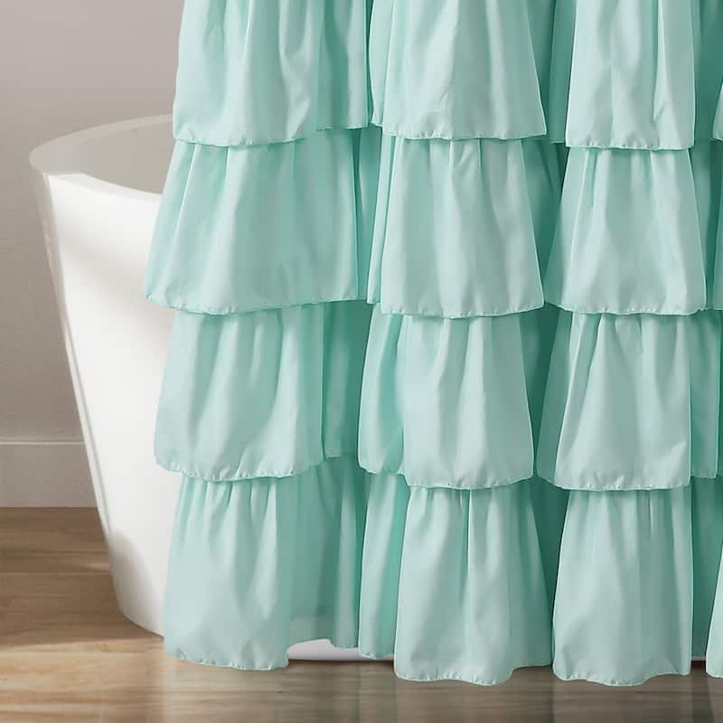 Lush Decor Ruffled Solid Color Shower Curtain
