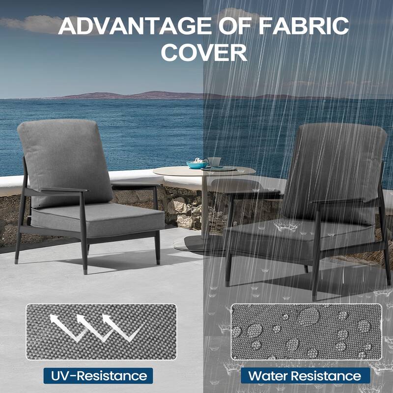 Pellebant 22 x 21 x 3.5 in Patio Deep Seat Chair Outdoor Cushion Set