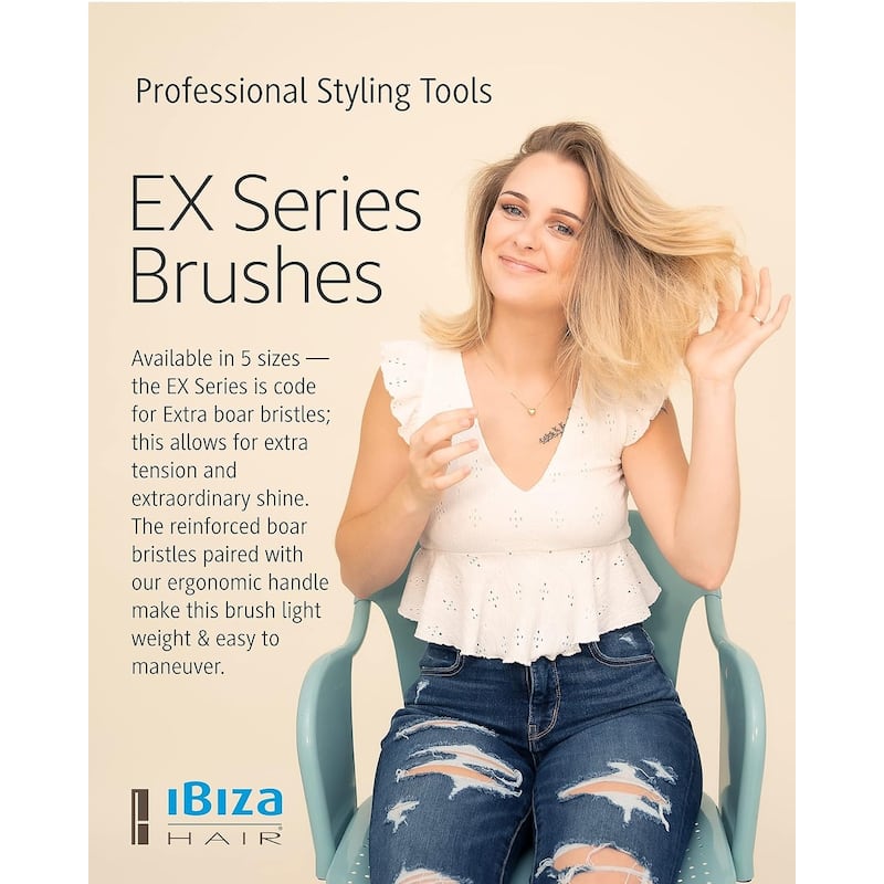 Ibiza Hair Extended Cork Round Brush, Large