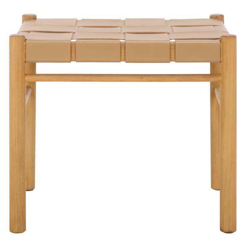 SAFAVIEH Couture Devnie Solid Woven Ottoman, Fully Assembled