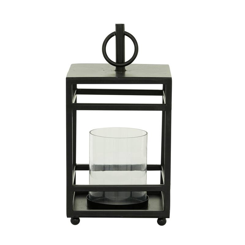 Metal Decorative Indoor Outdoor Candle Lantern - Black - Roche River Decor
