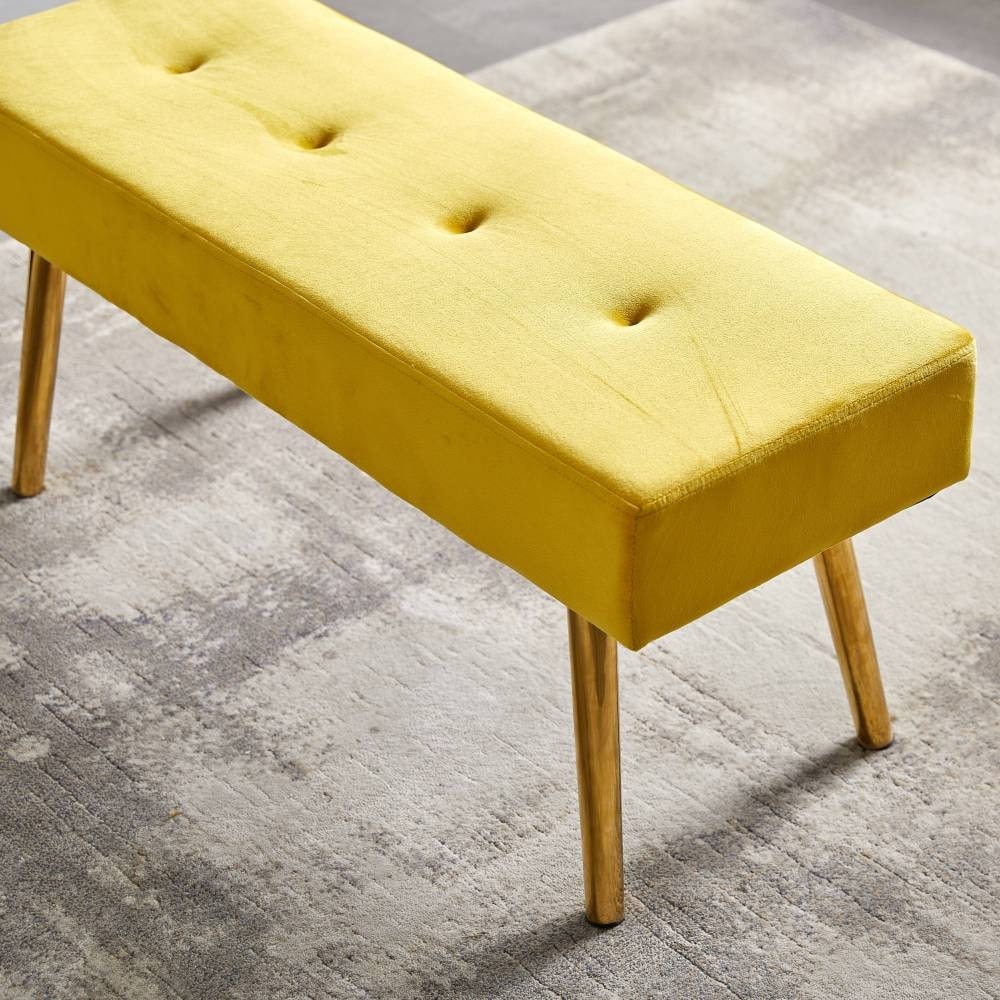 Yellow bed bench shop