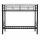 preview thumbnail 10 of 14, Black Twin over Twin Metal Bunk Bed with High Guardrail